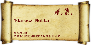 Adamecz Metta névjegykártya